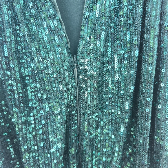 $168 Eliza J Women Sequinned Blouson Shift Dress Sz 8 Green Cocktail Party NWT - Picture 15 of 15